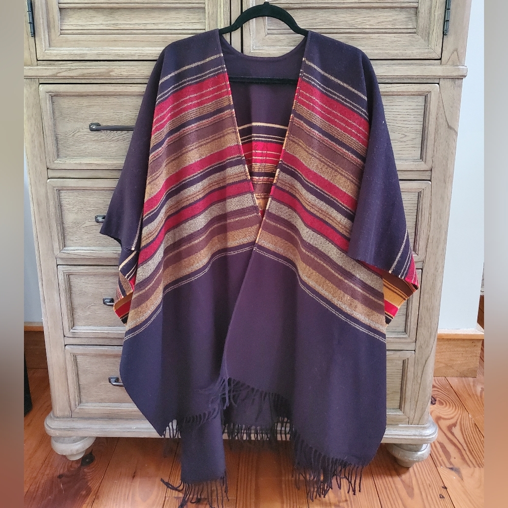 Reversible Shawl Wrap Open Sweater - image 2